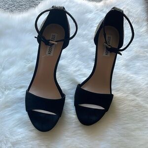 Steve Madden Kisha Platform Sandal 9 M Black With Rhinestones